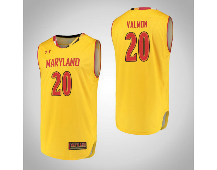 Maryland Terrapins #20 Travis Valmon Replica College Basketball Jersey Yellow