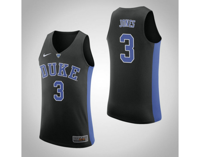 Duke Blue Devils #3 Tre Jones Authentic College Basketball Jersey Black