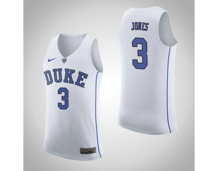 Duke Blue Devils #3 Tre Jones Road Authentic College Basketball Jersey White