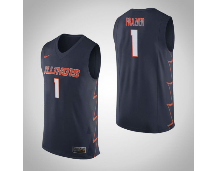 Illinois Fighting Illini #1 Trent Frazier Replica College Basketball Jersey Navy
