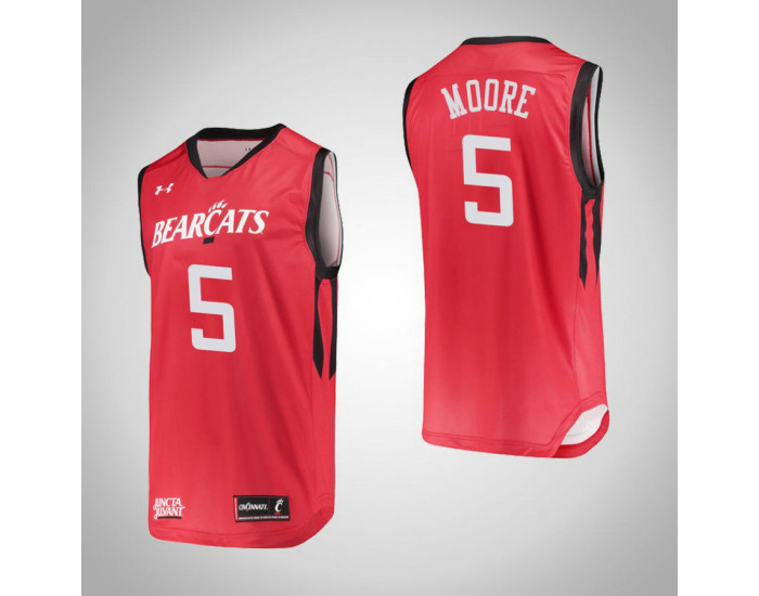 Cincinnati Bearcats #5 Trevor Moore Authentic College Basketball Jersey Red