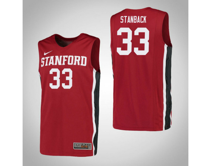 Stanford Cardinal #33 Trevor Stanback Authentic College Basketball Jersey Red