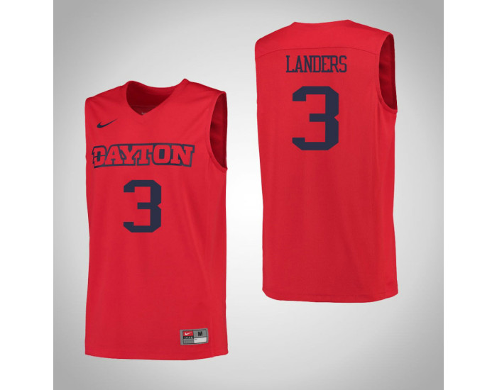 Dayton Flyers #3 Trey Landers Authentic College Basketball Jersey Red