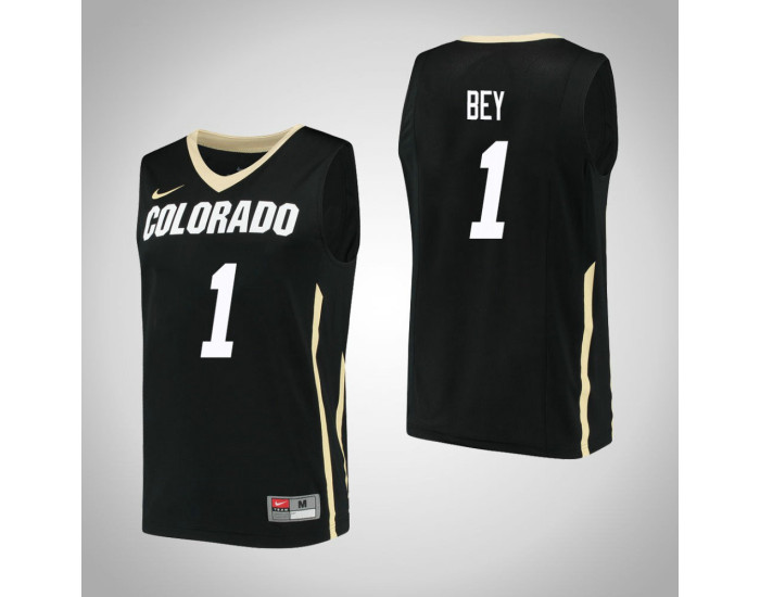 Colorado Buffaloes #1 Tyler Bey Authentic College Basketball Jersey Black