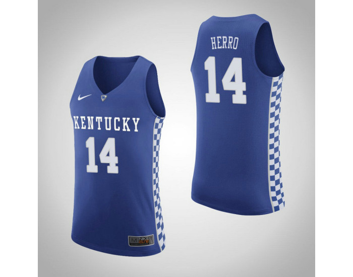 Kentucky Wildcats #14 Tyler Herro Home Replica College Basketball Jersey Royal