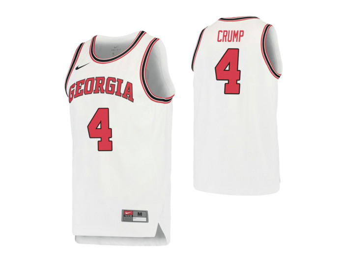 Georgia Bulldogs #4 Tyree Crump Retro Performance Authentic College Basketball Jersey White