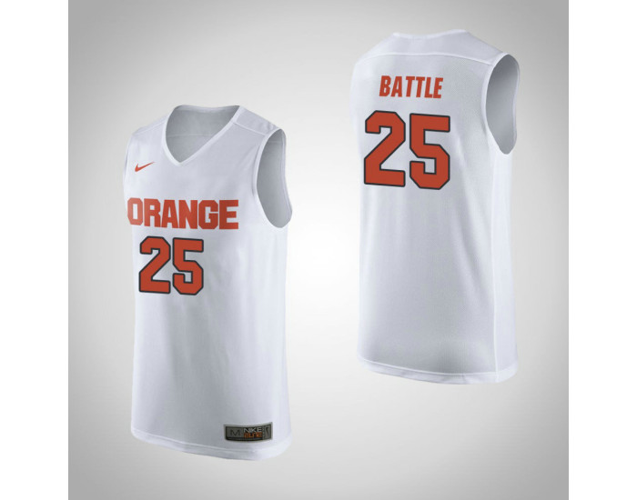 Syracuse Orange #25 Tyus Battle Replica College Basketball Jersey White