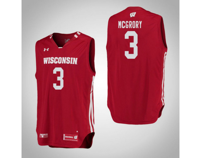 Youth Wisconsin Badgers #3 Walt McGrory Authentic College Basketball Jersey Red