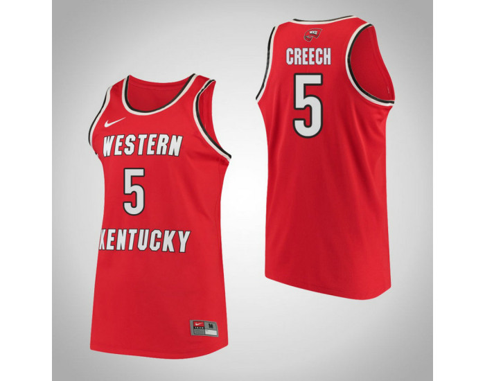 Youth Western Kentucky #5 Whitney Creech Performance Replica College Basketball Jersey Red