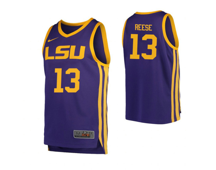 LSU Tigers #13 Will Reese Replica College Basketball Jersey Purple