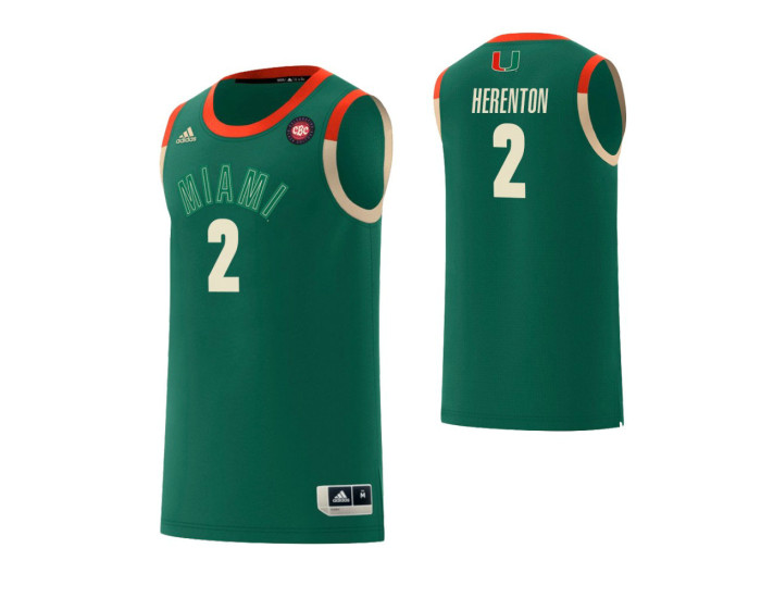 Youth Miami Hurricanes #2 Willie Herenton Harlem Renaissance Authentic College Basketball Jersey Green