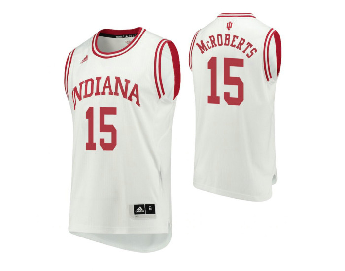 Indiana Hoosiers #15 Zach McRoberts Home Authentic College Basketball Jersey White