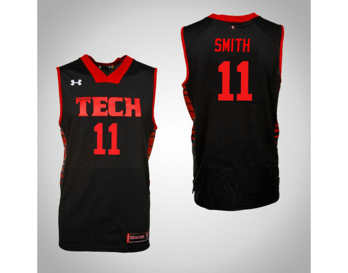Texas Tech Red Raiders #11 Zach Smith Replica College Basketball Jersey Black
