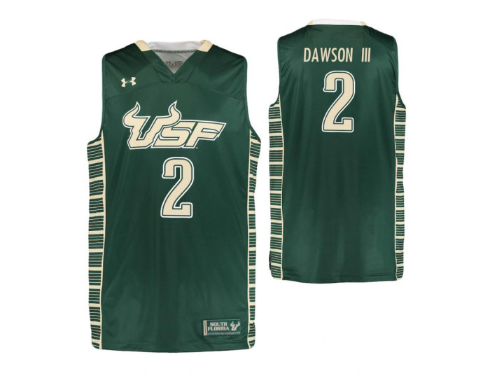 South Florida Bulls #2 Zack Dawson III Replica College Basketball Jersey Green