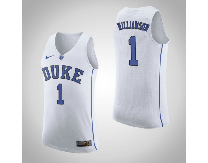 Duke Blue Devils #1 Zion Williamson Road Authentic College Basketball Jersey White