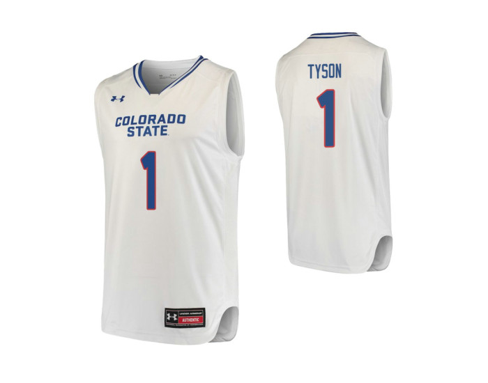 Youth Colorado State Rams #1 Zo Tyson Authentic College Basketball Jersey White