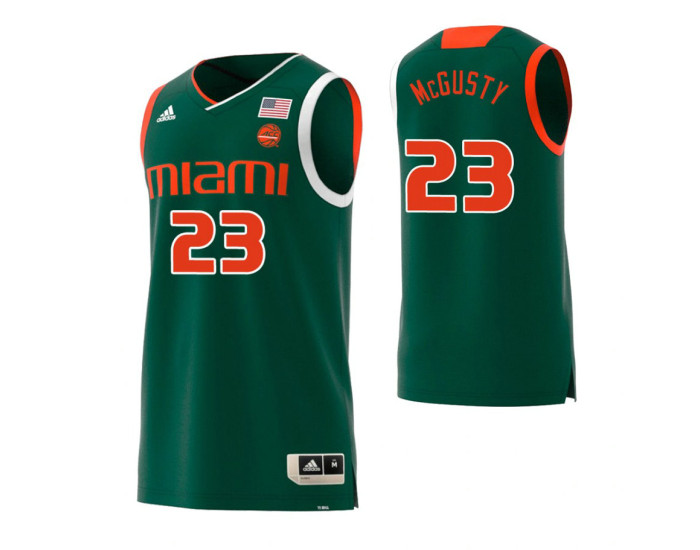 Youth Miami Hurricanes #23 Kameron McGusty Replica College Basketball Jersey Green