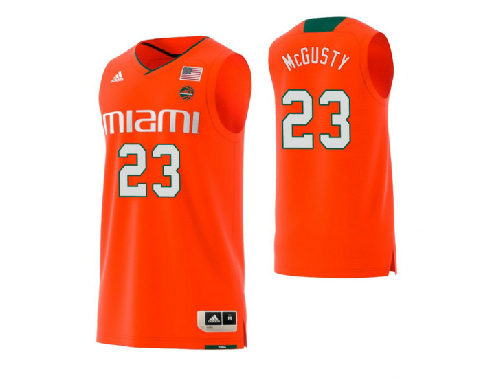 Youth Miami Hurricanes #23 Kameron McGusty Replica College Basketball Jersey Orange