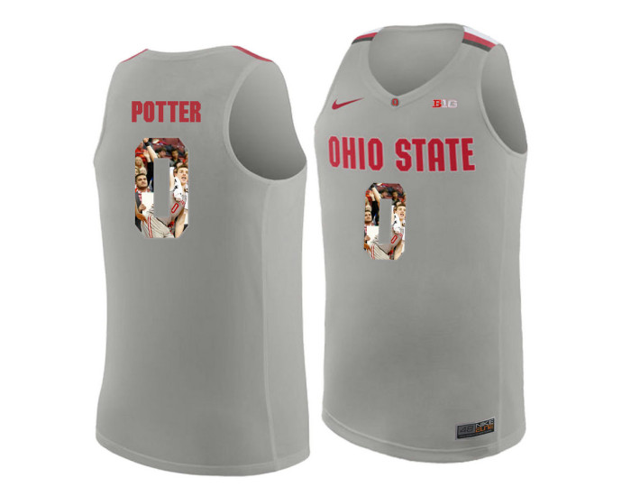 Ohio State Buckeyes #0 Micah Potter Authentic College Basketball Jersey Gray