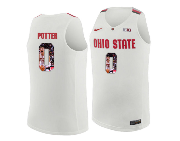 Ohio State Buckeyes #0 Micah Potter Replica College Basketball Jersey White