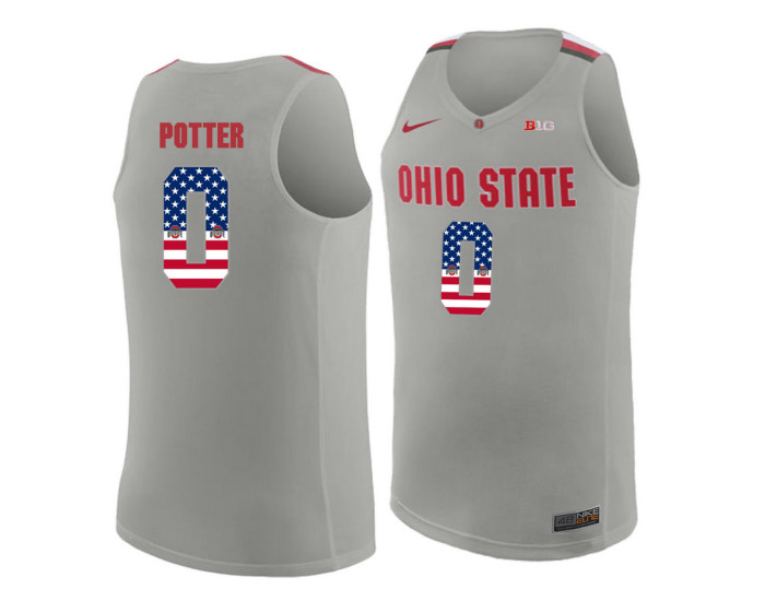 Ohio State Buckeyes #0 Micah Potter Authentic College Basketball Jersey Gray