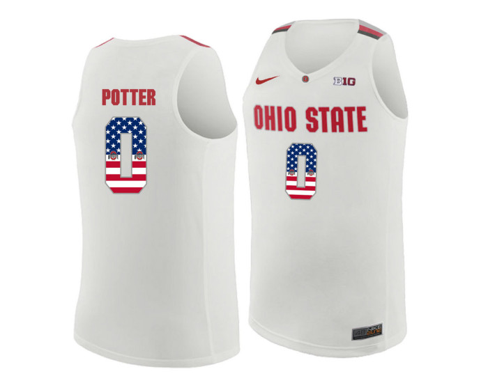 Youth Ohio State Buckeyes #0 Micah Potter Replica College Basketball Jersey White