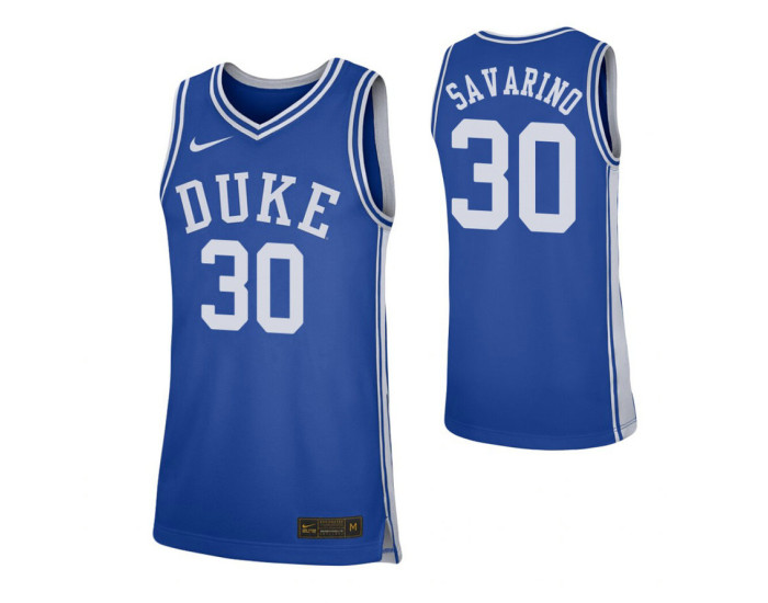 Duke Blue Devils #30 Michael Savarino Royal Authentic College Basketball Jersey