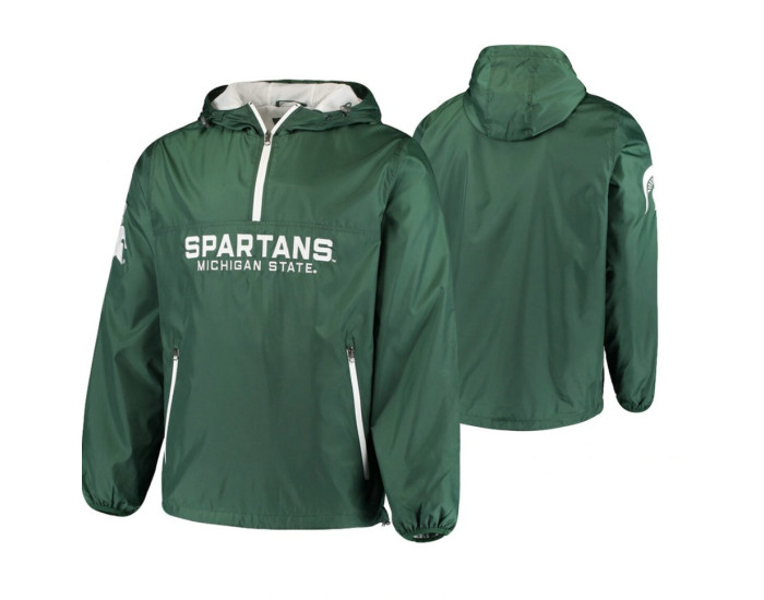 Michigan State Spartans Green Base Runner Half-Zip Jacket