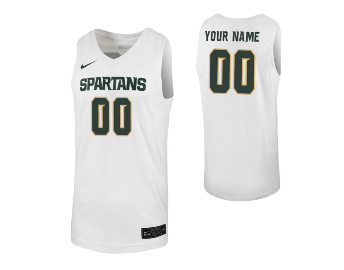 Michigan State Spartans Replica Custom Jersey White