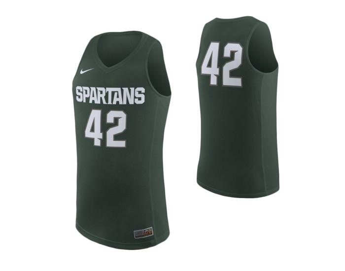 Michigan State Spartans #42 Authentic College Basketball Jersey Green