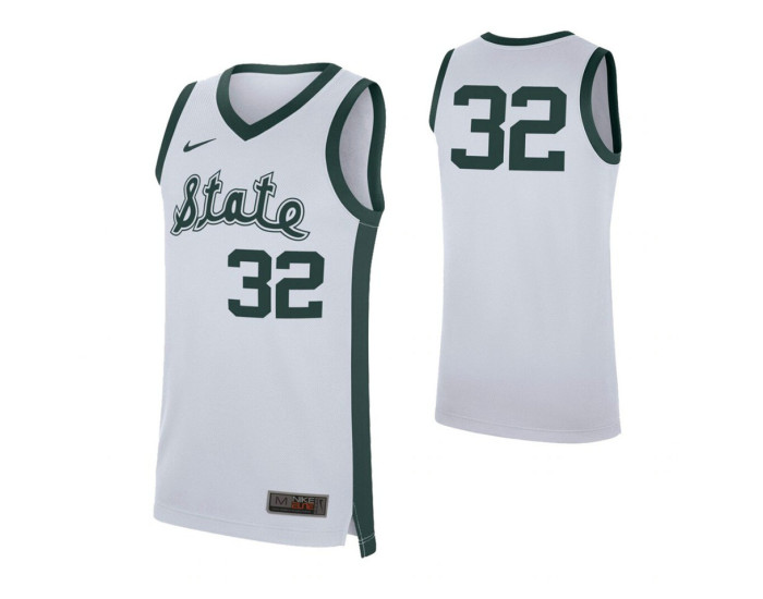 Michigan State Spartans #32 Retro Authentic College Basketball Jersey White