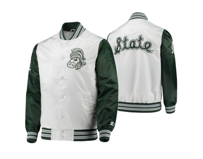 Michigan State Spartans White Green The Legend Full-Snap Jacket