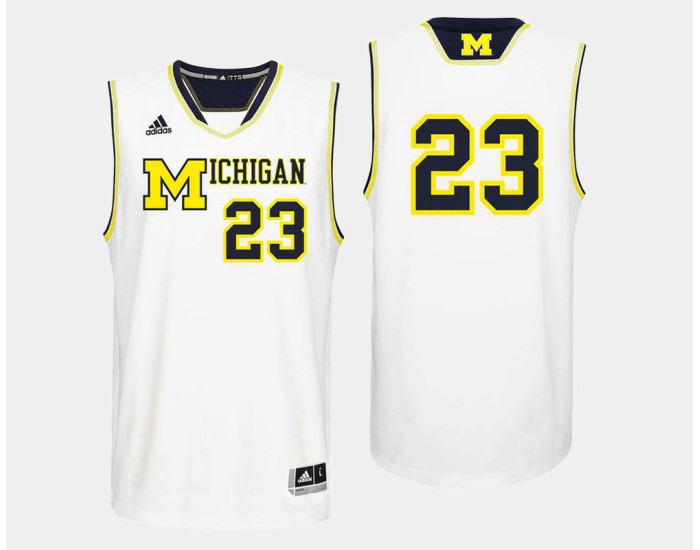 Michigan Wolverines #23 Caris LeVert White Home Authentic College Basketball Jersey