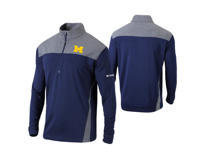 Michigan Wolverines Navy Omni-Wick Standard Quarter-Zip Jacket