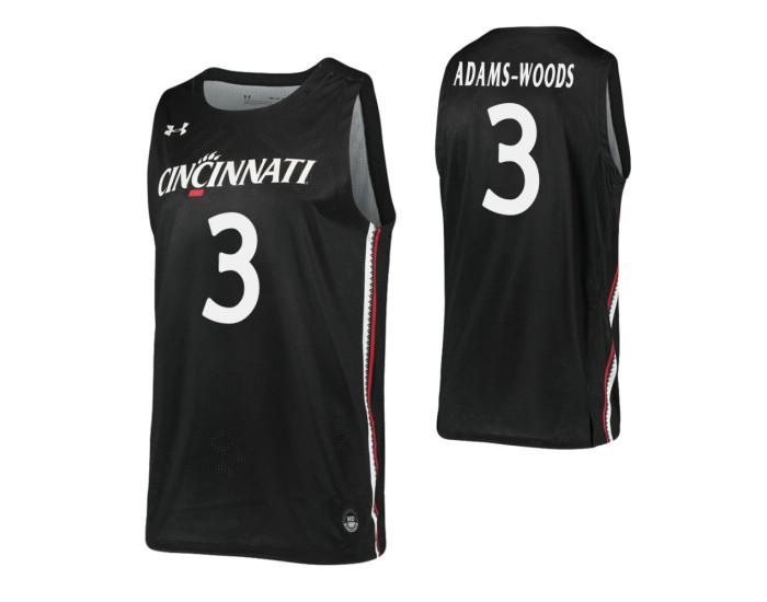 Youth Cincinnati Bearcats #3 Mika Adams-Woods Black Authentic College Basketball Jersey