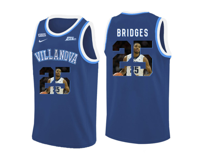 Youth Villanova Wildcats #25 Mikal Bridges Authentic College Basketball Jersey Blue
