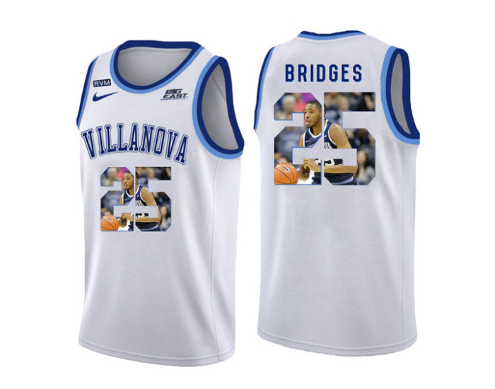 Villanova Wildcats #25 Mikal Bridges Authentic College Basketball Jersey White