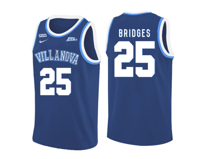 Villanova Wildcats #25 Mikal Bridges Authentic College Basketball Jersey Blue