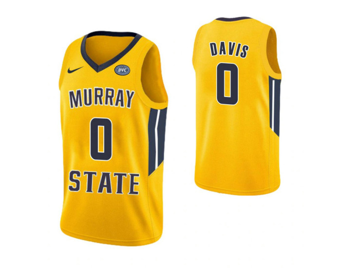 Youth Murray State Racers #0 Mike Davis Replica College Basketball Jersey Yellow