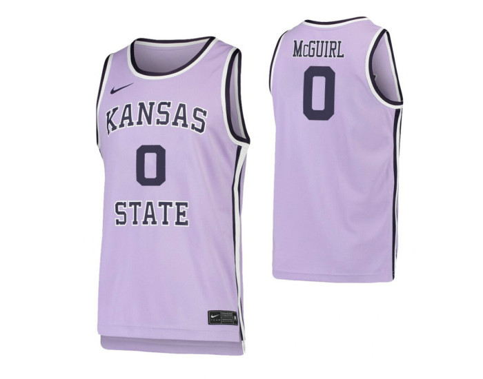 Kansas State Wildcats #0 Mike McGuirl Purple Authentic College Basketball Jersey