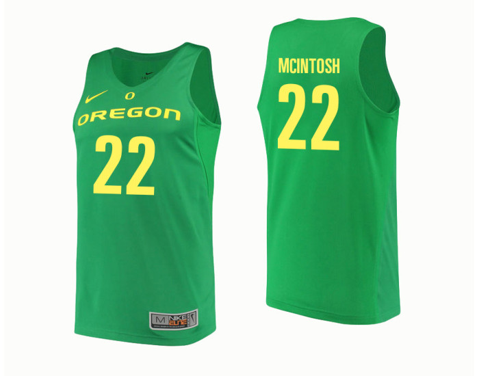 Oregon Ducks #22 MiKyle McIntosh Authentic College Basketball Jersey Green