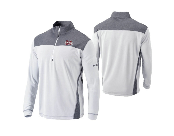 Mississippi State Bulldogs White Omni-Wick Standard Quarter-Zip Jacket