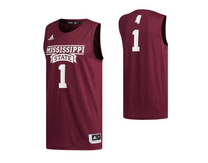 Youth Mississippi State Bulldogs #1 Basketball Replica College Basketball Jersey Maroon