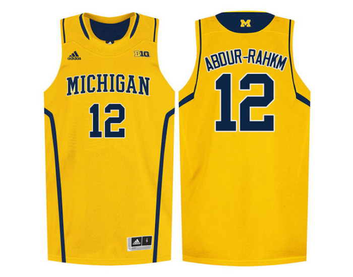 Youth Michigan Wolverines #12 Muhammad-Ali Abdur-Rahkman Authentic College Basketball Jersey Gold