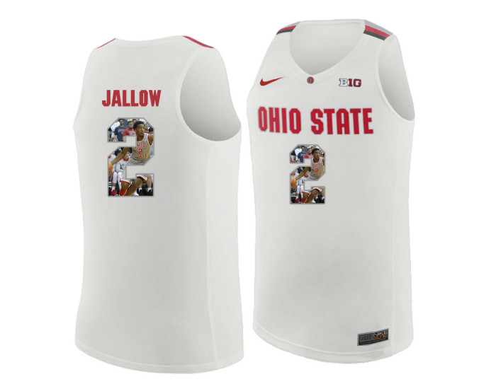 Ohio State Buckeyes #2 Musa Jallow Authentic College Basketball Jersey White