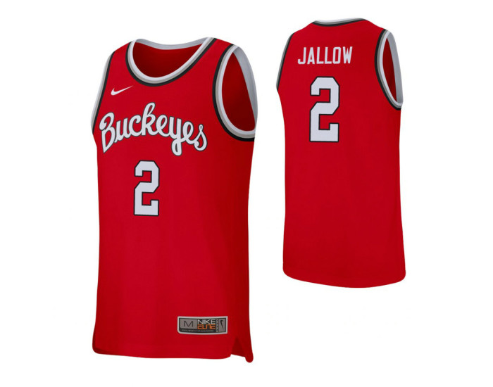 Ohio State Buckeyes #2 Musa Jallow Scarlet Replica College Basketball Jersey