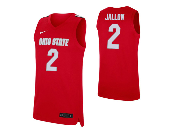 Musa Jallow Authentic College Basketball Jersey Scarlet Ohio State Buckeyes