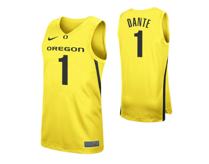 Youth N'Faly Dante Authentic College Basketball Jersey Yellow Oregon Ducks
