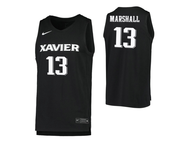 Youth Naji Marshall Replica College Basketball Jersey Black Xavier Musketeers