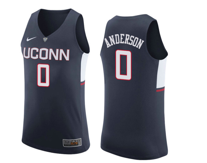 Youth Uconn Huskies #0 Antwoine Anderson Replica College Basketball Jersey Navy